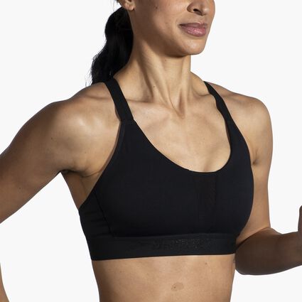 Movement angle (treadmill) view of Brooks Plunge 2.0 Sports Bra for women