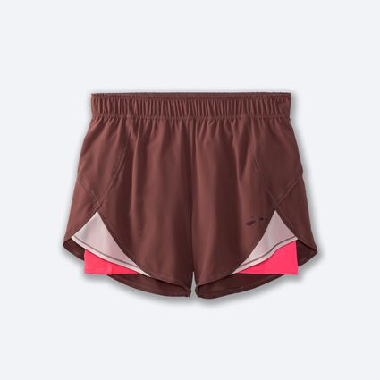 Laydown (front) view of Brooks Chaser 5" 2-in-1 Short for women