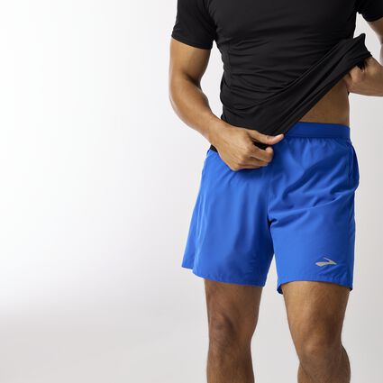 Movement angle (treadmill) view of Brooks Journey 7" 2-in-1 Short for men