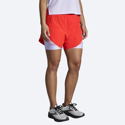 Model angle (relaxed) view of Brooks Chaser 5" 2-in-1 Short for women