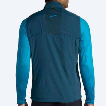 Model (back) view of Brooks Shield Hybrid Vest for men