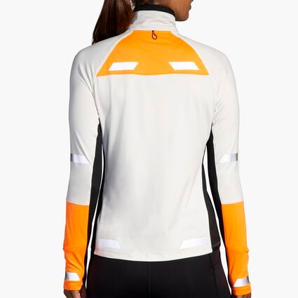 Model (back) view of Brooks Run Visible 1/2 Zip 2.0 for women