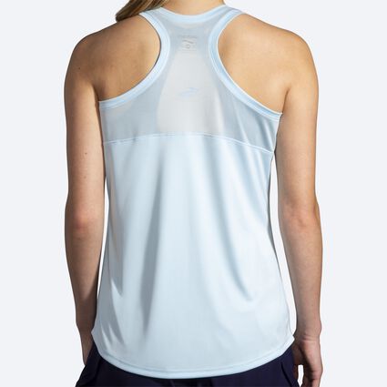 Model (back) view of Brooks Stealth Tank for women