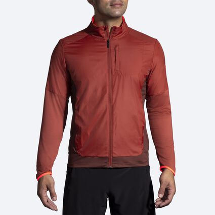 Model (front) view of Brooks Fusion Hybrid Jacket for men