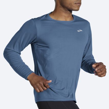 Movement angle (treadmill) view of Brooks Atmosphere Long Sleeve for men