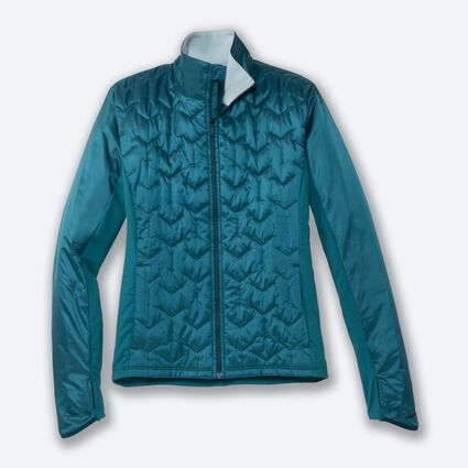 Laydown (front) view of Brooks Shield Hybrid Jacket for women