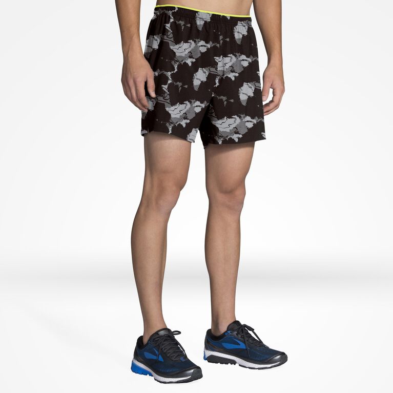 Grey-L More Mile Active 5 Inch Mens Running Shorts