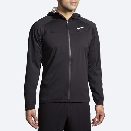 Model (front) view of Brooks High Point Waterproof Jacket for men