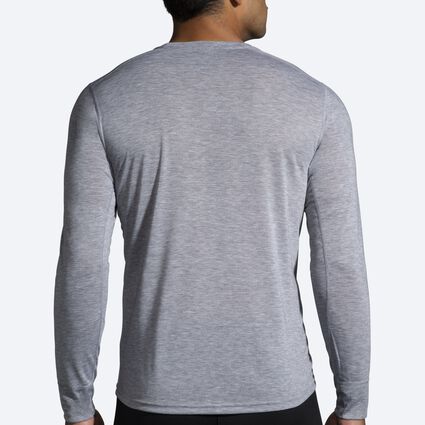 Model (back) view of Brooks Run Merry Distance Graphic LS for men