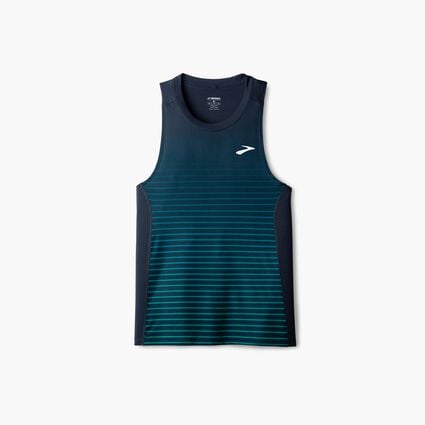 Laydown (front) view of Brooks Atmosphere Singlet 3.0 for men