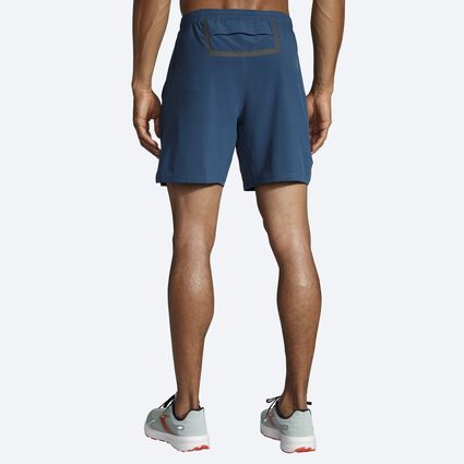 Model (back) view of Brooks Run Within 7" Linerless Short for men
