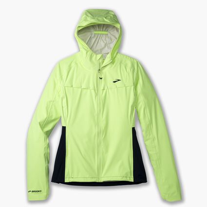 Laydown (front) view of Brooks High Point Waterproof Jacket for women