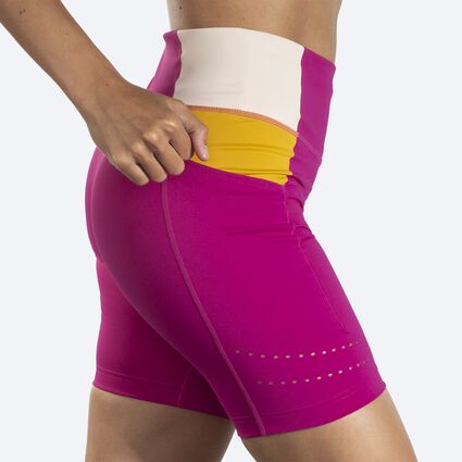 Movement angle (treadmill) view of Brooks Method 8" Short Tight for women