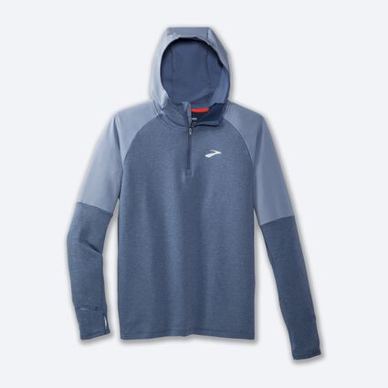 Laydown (front) view of Brooks Notch Thermal Hoodie 2.0 for men