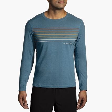 Model (front) view of Brooks Distance Long Sleeve 2.0 for men