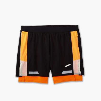 Brooks Run Visible 5" 2in1 Short 2.0 für Herren – Ansicht im Liegen (von vorne)