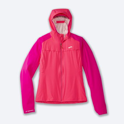 Laydown (front) view of Brooks High Point Waterproof Jacket for women