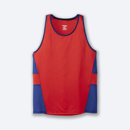Laydown (front) view of Brooks Stealth Singlet for men