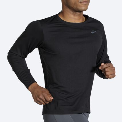 Movement angle (treadmill) view of Brooks Atmosphere Long Sleeve for men