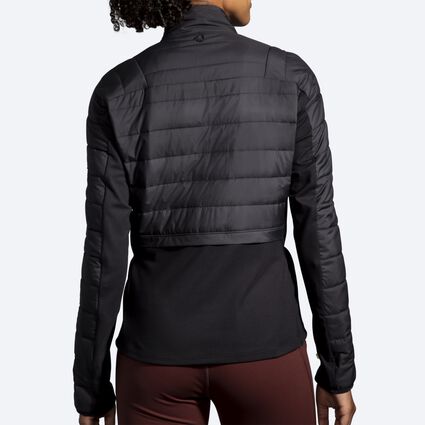 Model (back) view of Brooks Shield Hybrid Jacket 2.0 for women