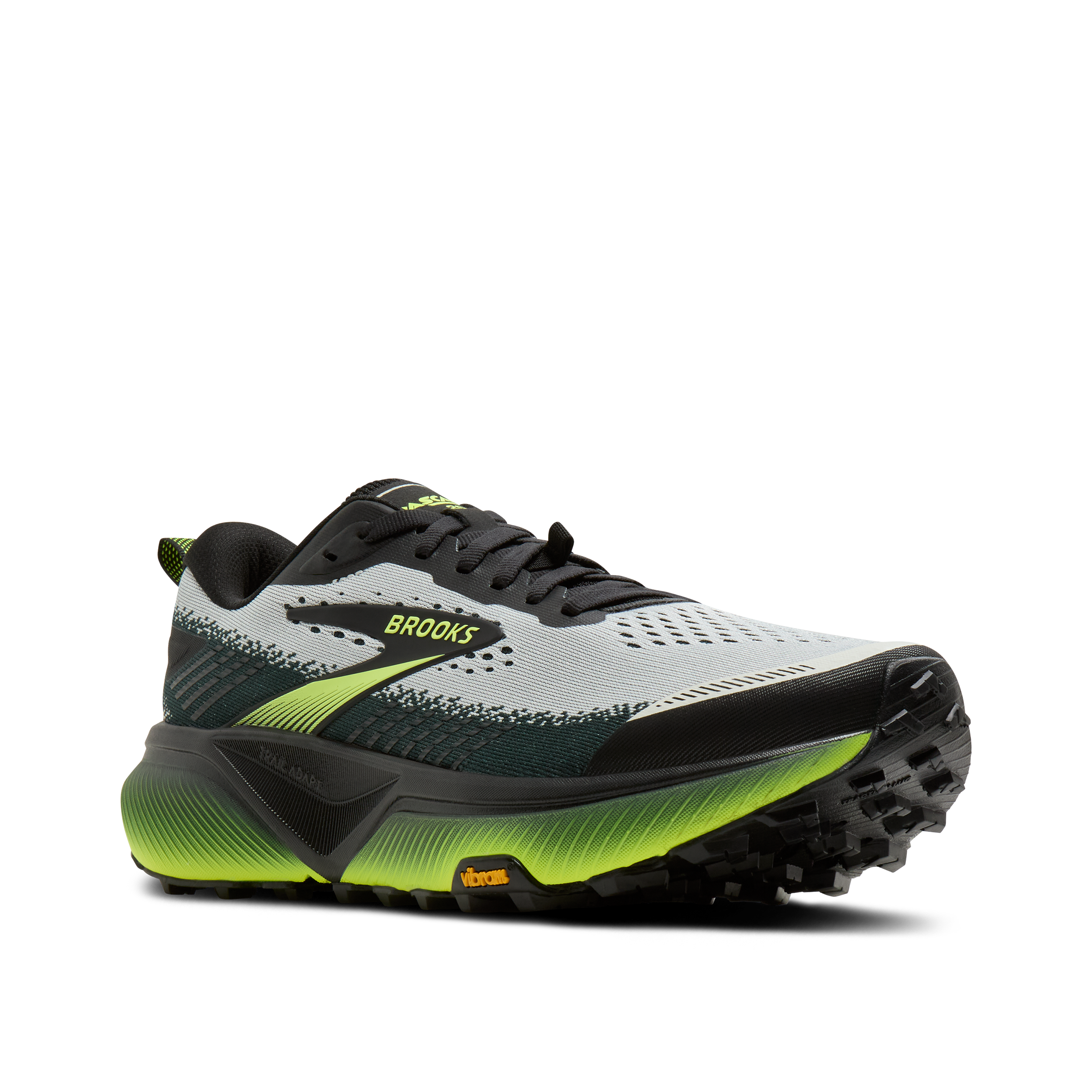 Brooks Men's Cascadia 20 Trail Running Shoes in Grey/Black/Nightlife Size: 10.0