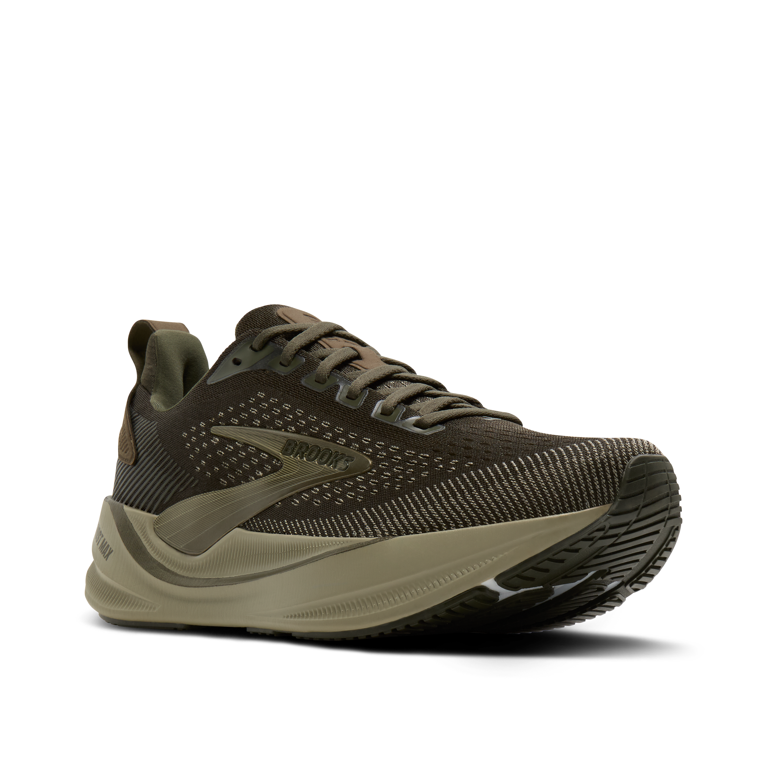 Brooks Men's Ghost Max 4 Running Shoes, Size 9, Forest Night/Olive