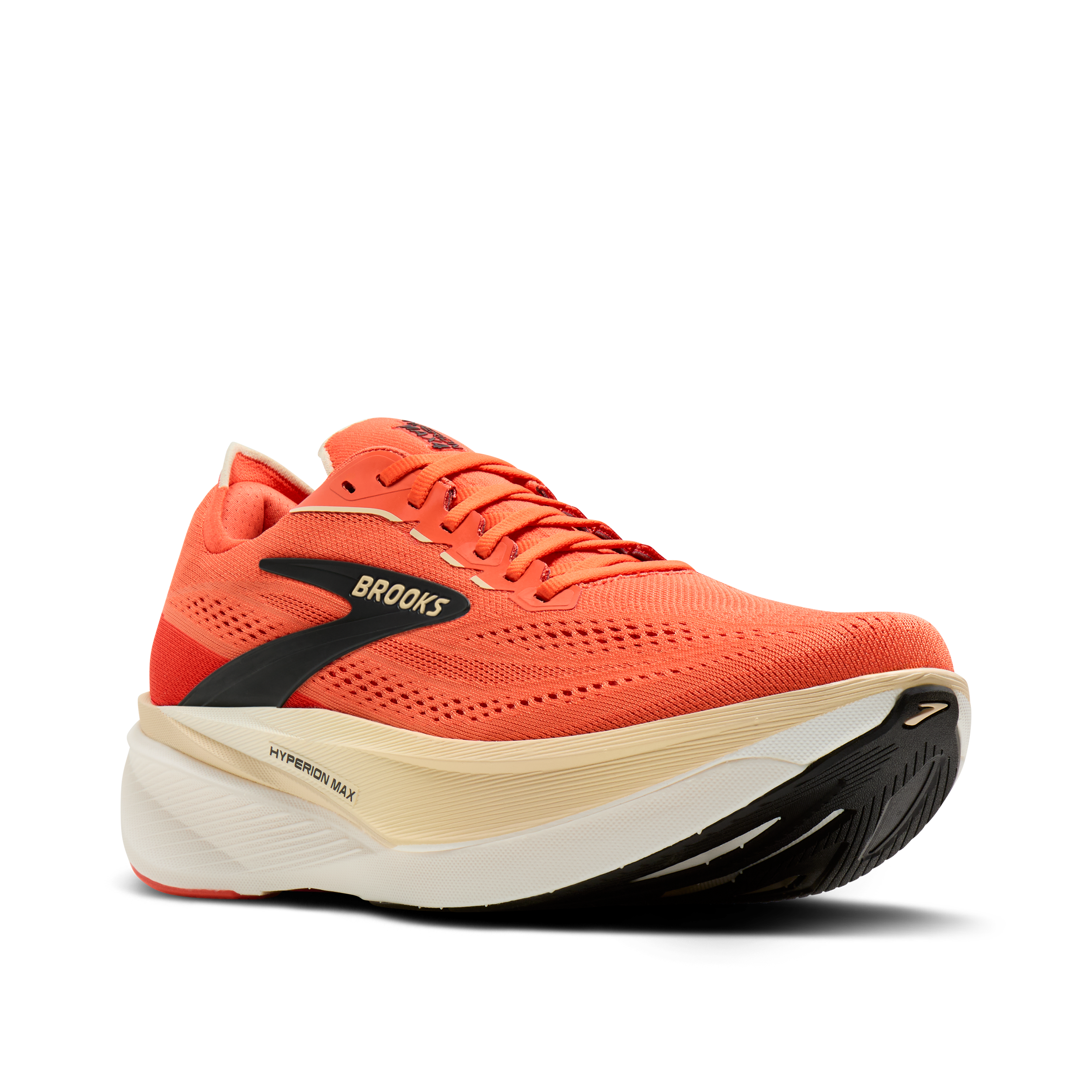 BROOKS Mens Hyperion Max 4, Color: Tigerlily/Wood Ash/Black, Size: 9, Width: D (1104981D879.090)