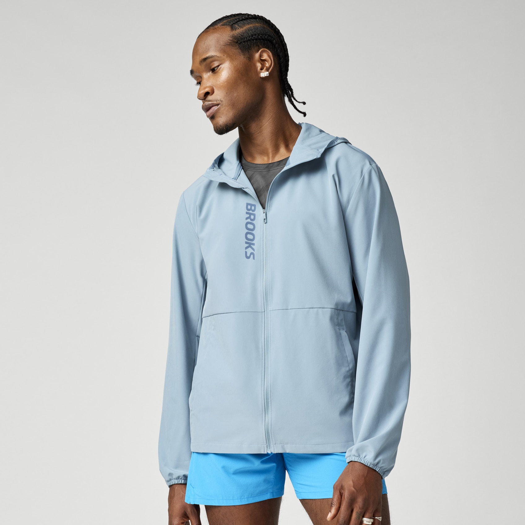 Brooks Running Men's Canopy Jacket In Gray