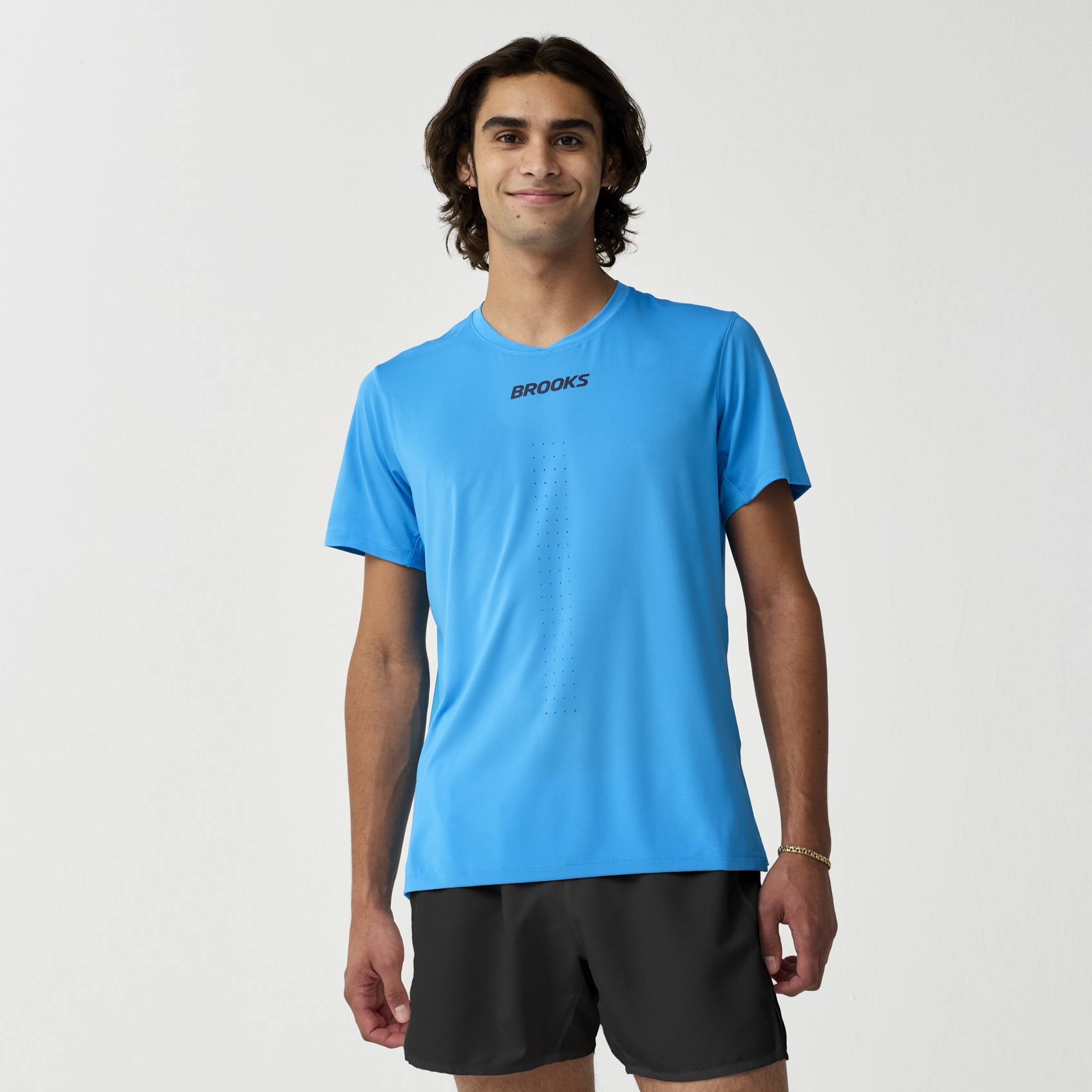 Brooks Running Men's Dash Cooling Short Sleeve In Blue