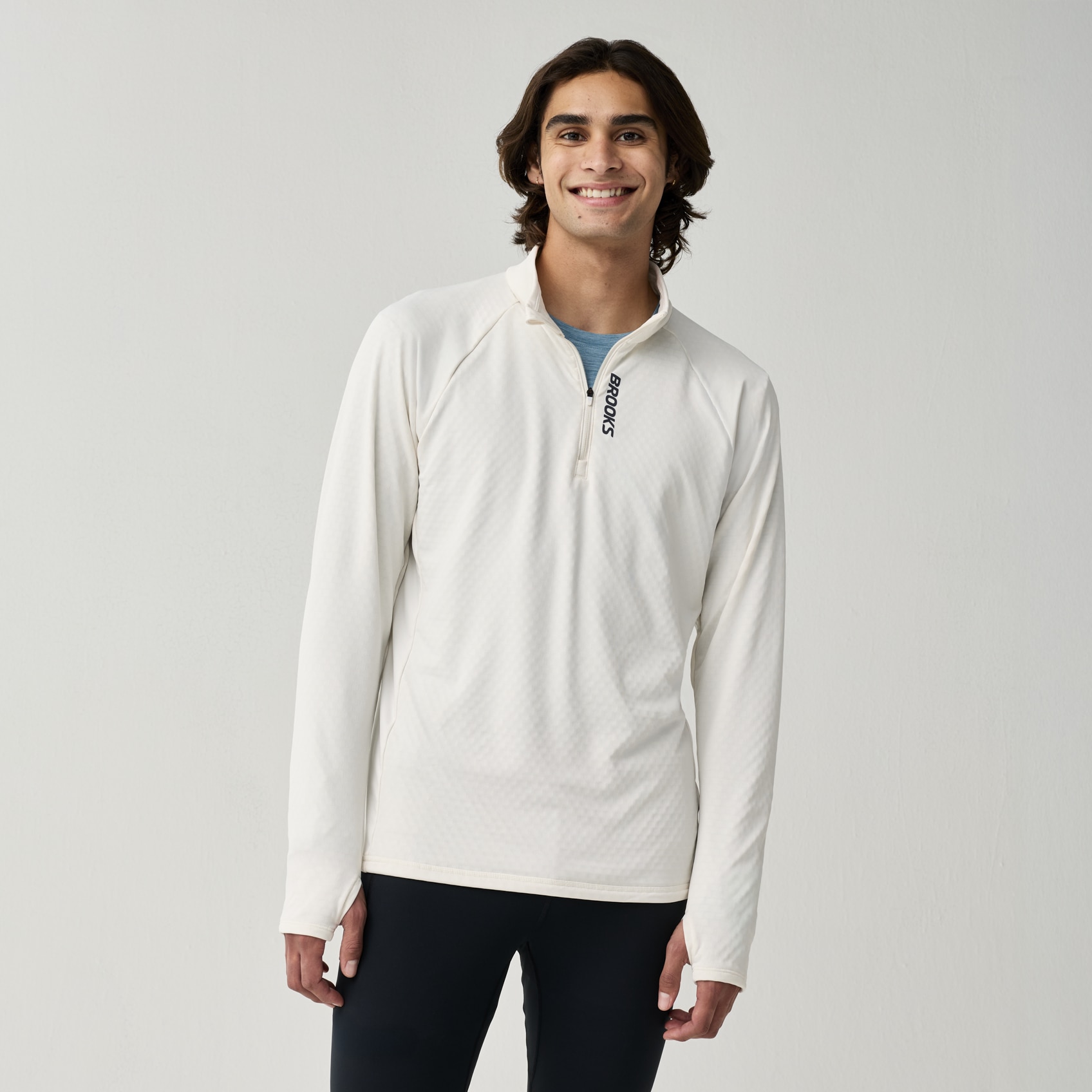 Brooks Running Men's Momentum Thermal 1/2 Zip In White