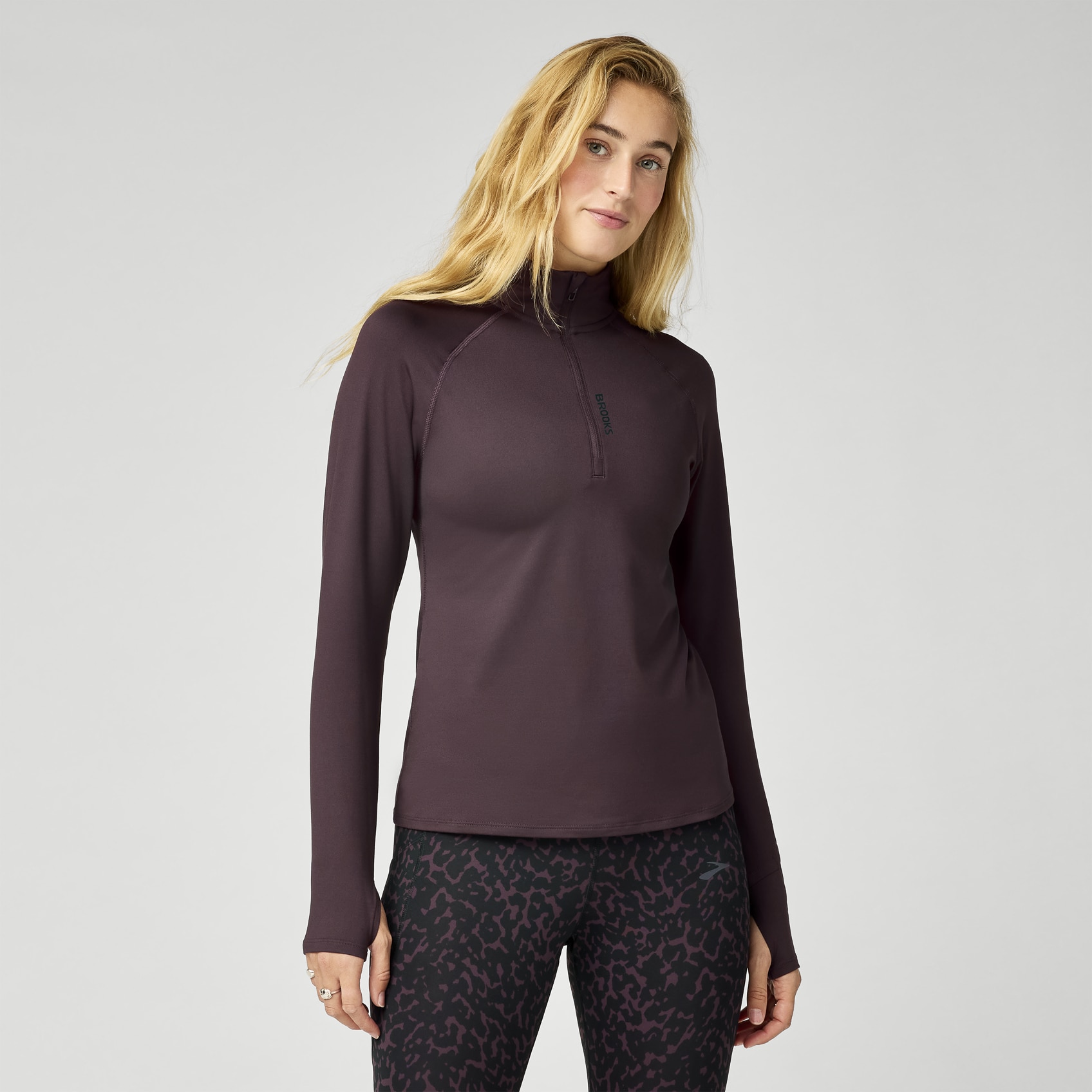 Brooks Running Women's Dash 1/2 Zip 3.0 In Brown