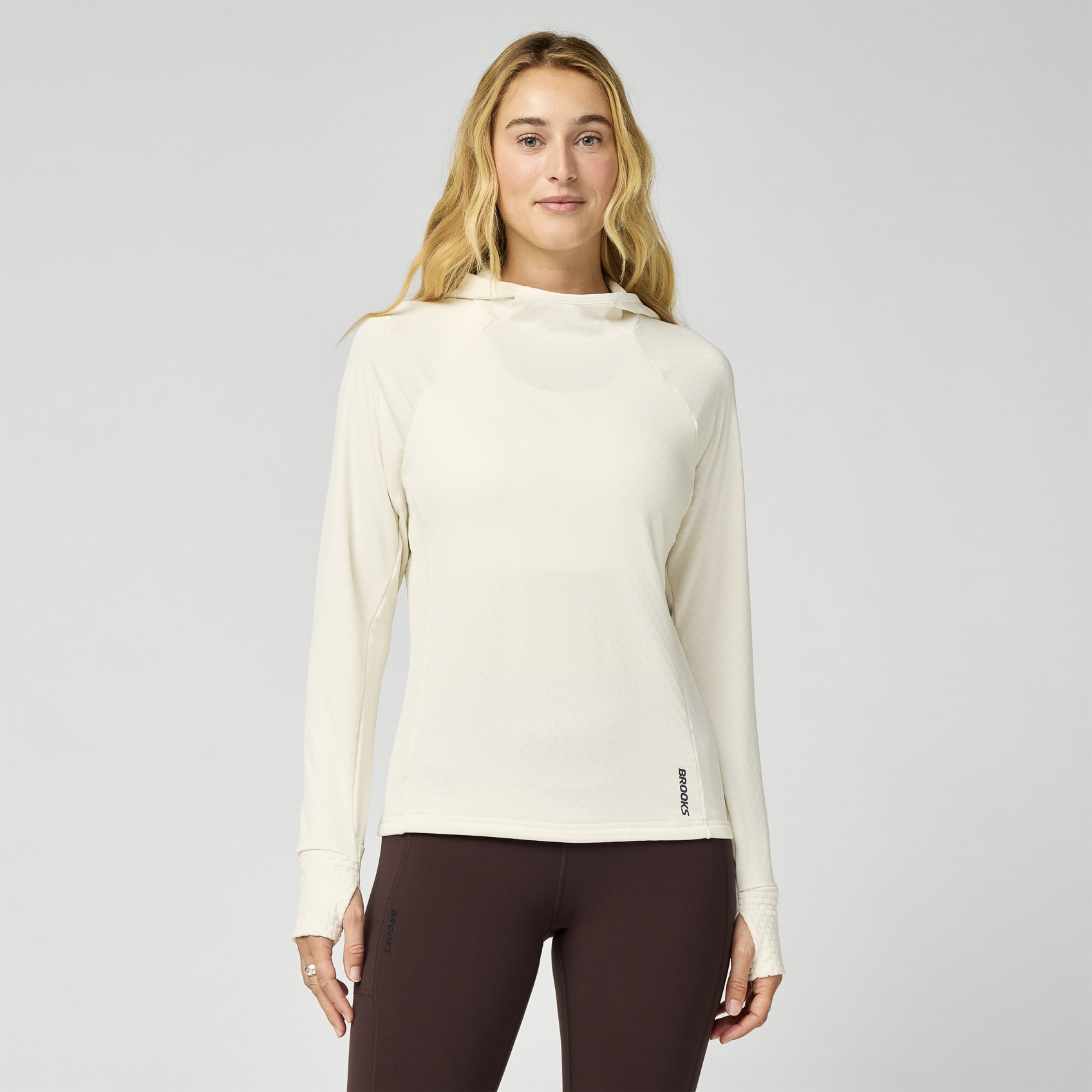 Brooks Running Women's Momentum Thermal Hoodie In White