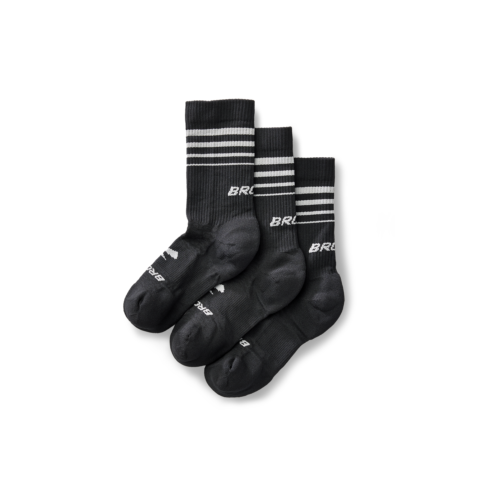 Brooks Running Unisex Run-in Crew 3-pack Running Socks