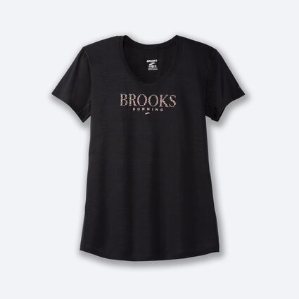 Laydown (front) view of Brooks Distance Graphic Tee for women