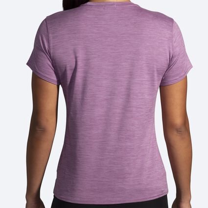 Model (back) view of Brooks Luxe Short Sleeve for women