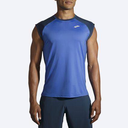 Model (front) view of Brooks Run Within Sleeveless for men