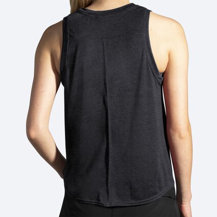 Model (back) view of Brooks Distance Graphic Tank for women