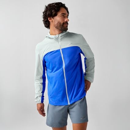 Model (front) view of Brooks Canopy Packable Jacket for men