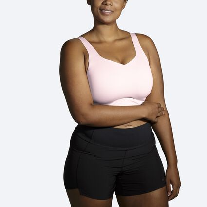 Model angle (relaxed) view of Brooks Underwire Sports Bra for women