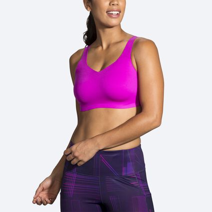Model angle (relaxed) view of Brooks Underwire Sports Bra for women