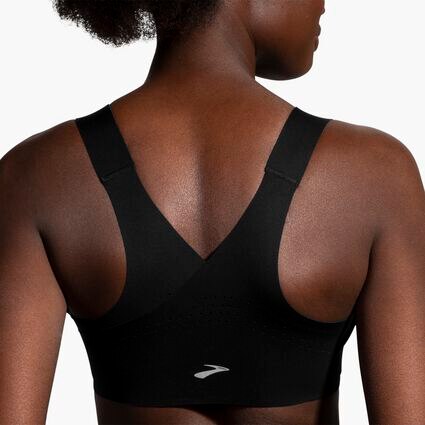 Model (back) view of Brooks Dare Zip Run Bra for null