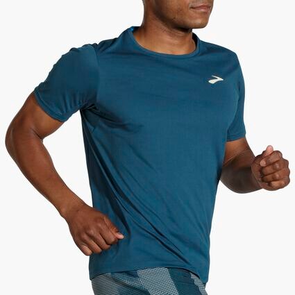 Movement angle (treadmill) view of Brooks Atmosphere Short Sleeve for men