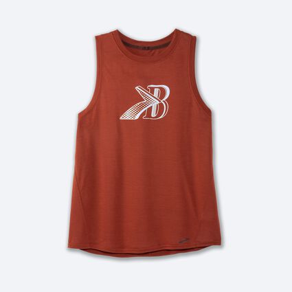 Laydown (front) view of Brooks Distance Graphic Tank for women