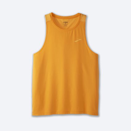 Laydown (front) view of Brooks Atmosphere Singlet 2.0 for men