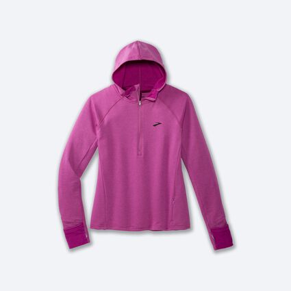 Laydown (front) view of Brooks Notch Thermal Hoodie 2.0 for women