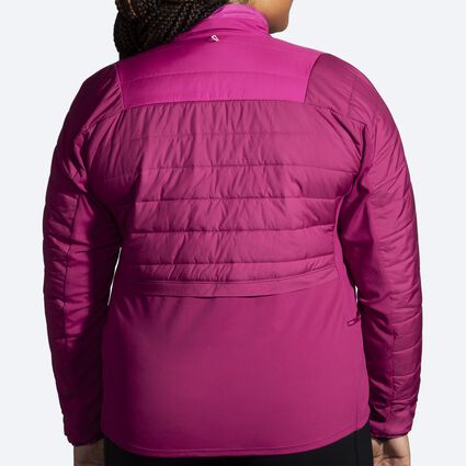 Model (back) view of Brooks Shield Hybrid Jacket 2.0 for women