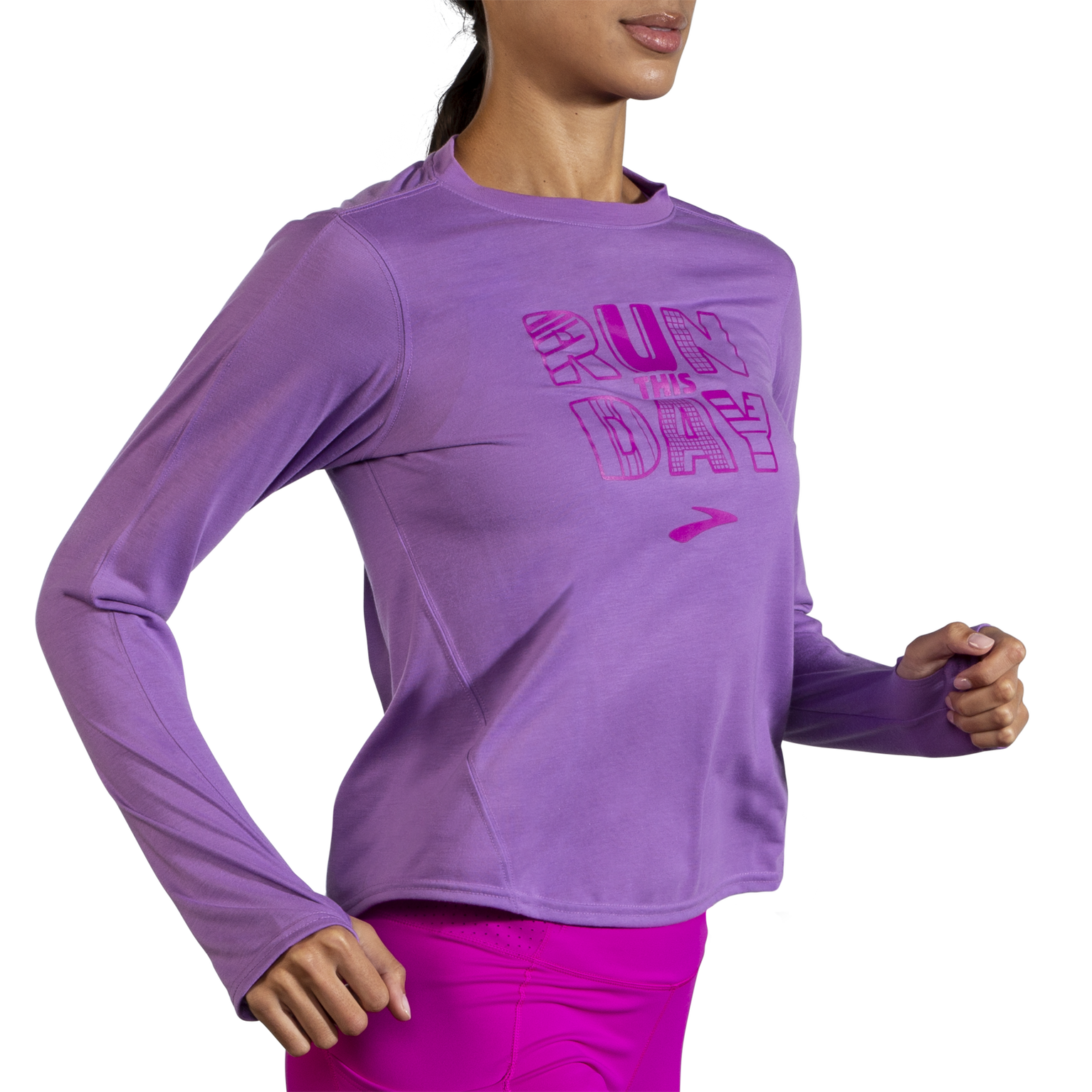Women's Distance Graphic Long Sleeve Running Top Brooks Running