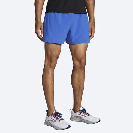 Model angle (relaxed) view of Brooks Sherpa 5" Short for men