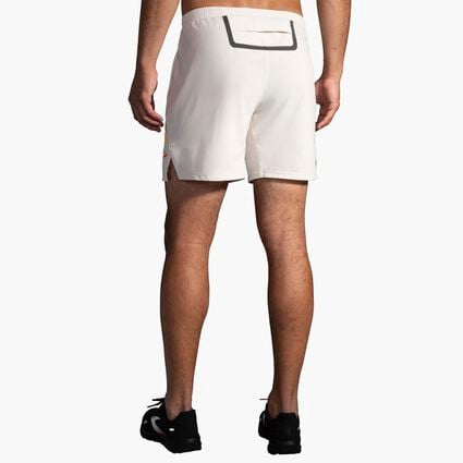 Model (back) view of Brooks Run Within 7" Linerless Short for men