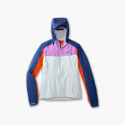 Laydown (front) view of Brooks High Point Waterproof Jacket for women